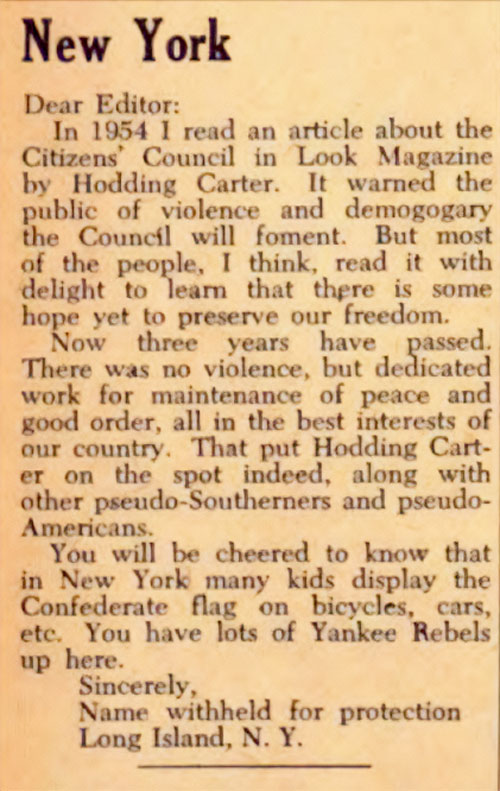 A newspaper clipping from the Citizen's Council paper