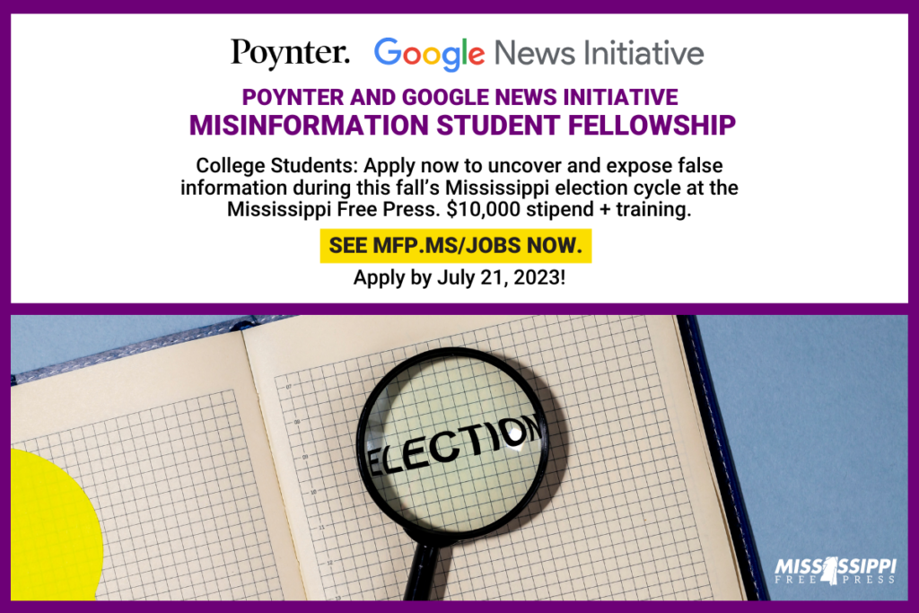 Poynter and Google News Initiative - Misinformation Student Fellowship