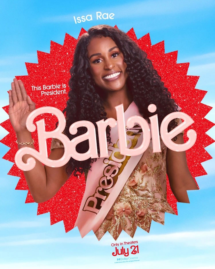 Issa Rae as President Barbie in the official Barbie movie poster