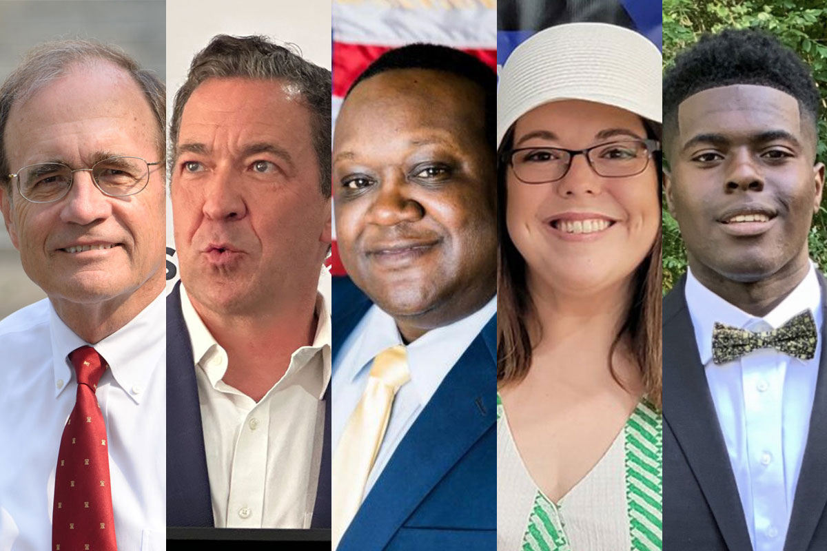 Delbert Hosemann, Chris McDaniel, Robert Bradford, Bethany Hill and Terry Rogers in a side by side image