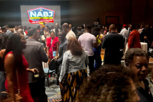 A crowd mingling at the The National Association of Black Journalists 2023 conference