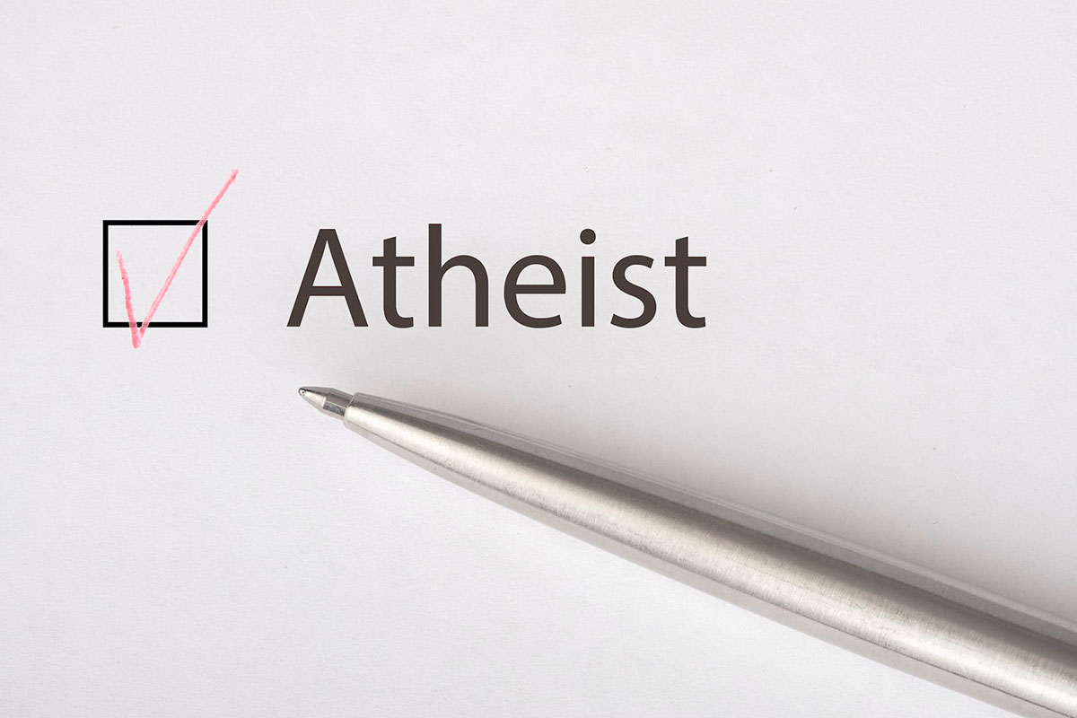 A red check mark is in the box beside the word Atheist
