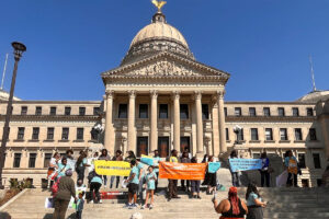 Members of the Mississippi Coalition to End Corporal Punishment and ‘Dignity in Schools’ rallied on the steps of the Mississippi State Capitol