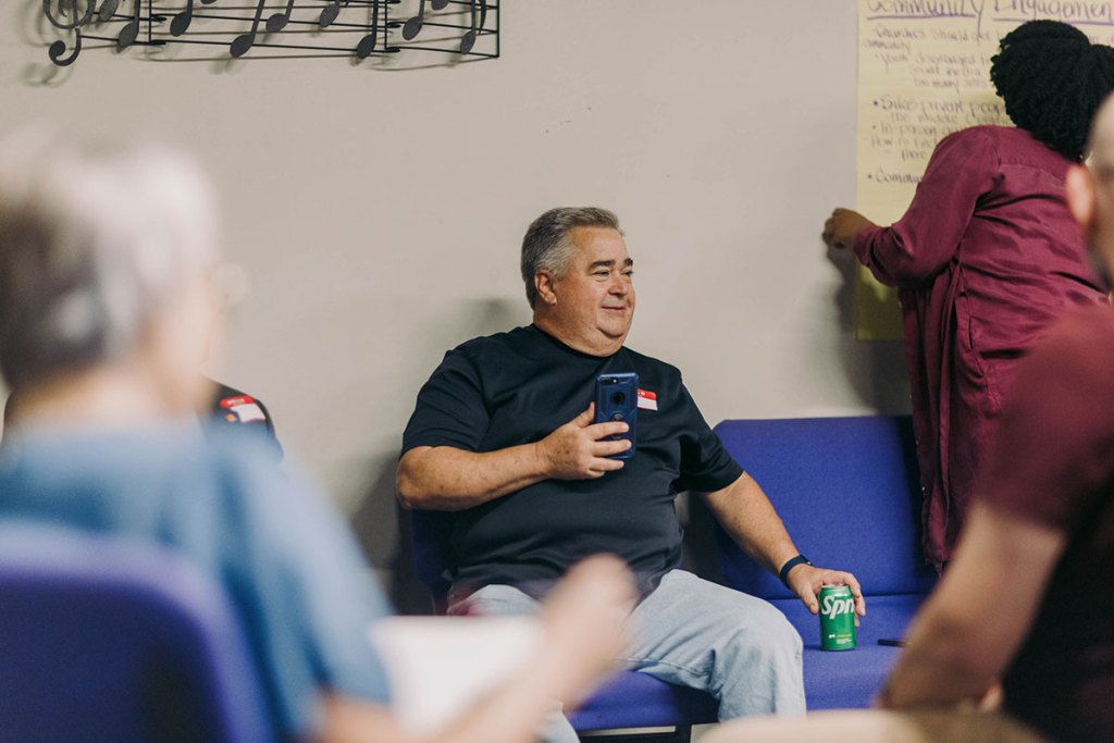 Solutions Circles members talking at the first gathering of 2023