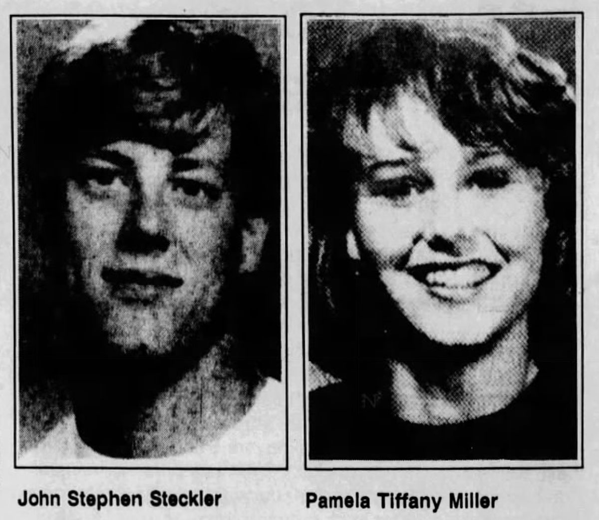 A scan of photos of John Stephen Steckler and Pamela Tiffany Miller