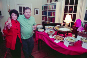 Willie and JoAnne Morris at a dinner party