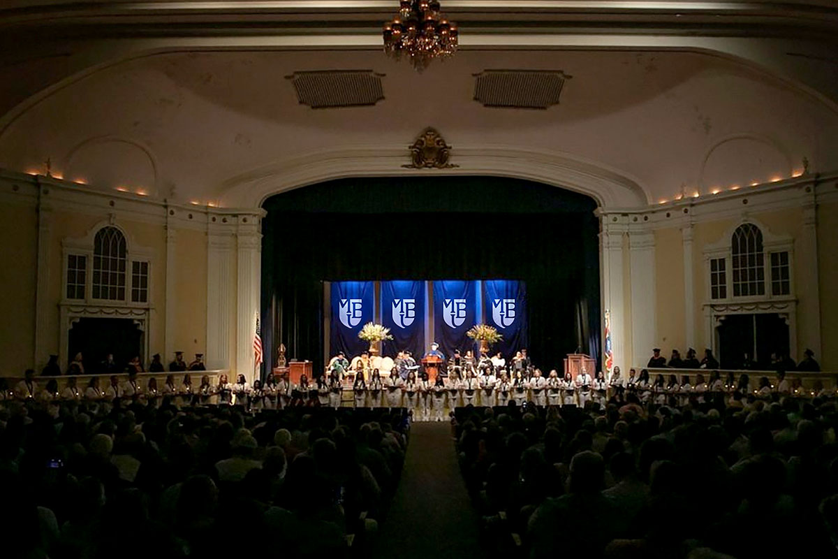 Mississippi University for Women convocation in a large auditorium
