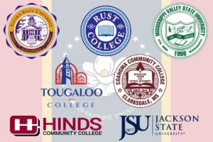 In Mississippi there are seven HBCUs: Jackson State University, Hinds Community College, Rust College, Mississippi Valley State University, Coahoma Community College, Alcorn State University and Tougaloo College.