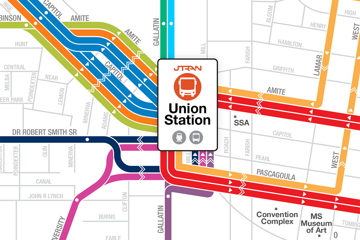 JTRAN system map effective March 2024