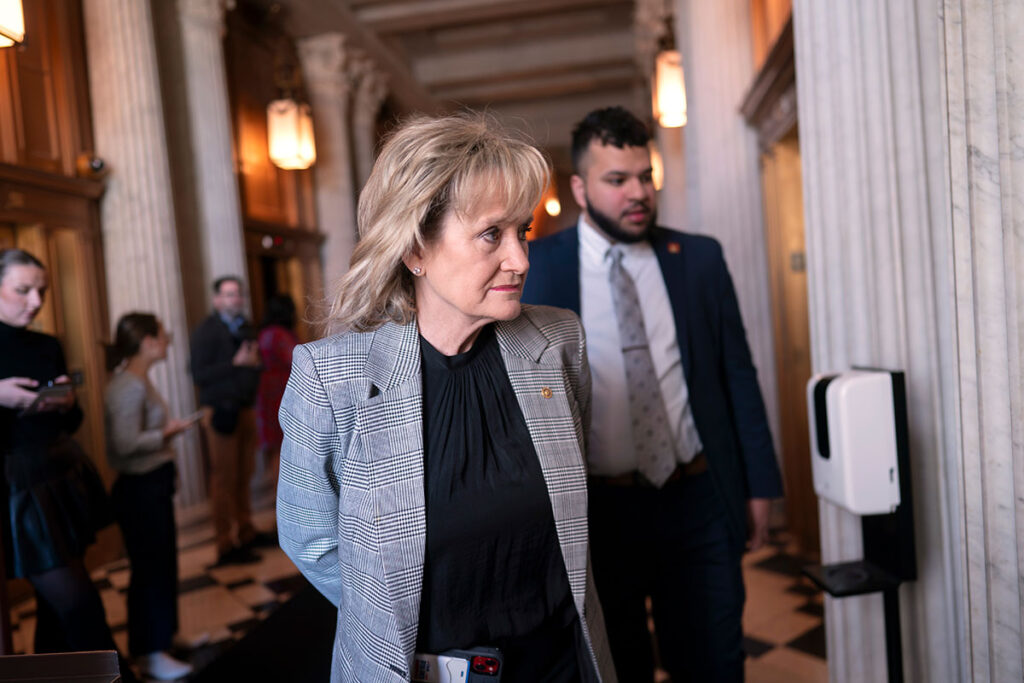 Sen. Cindy Hyde-Smith, R-Miss. arrives at the capitol