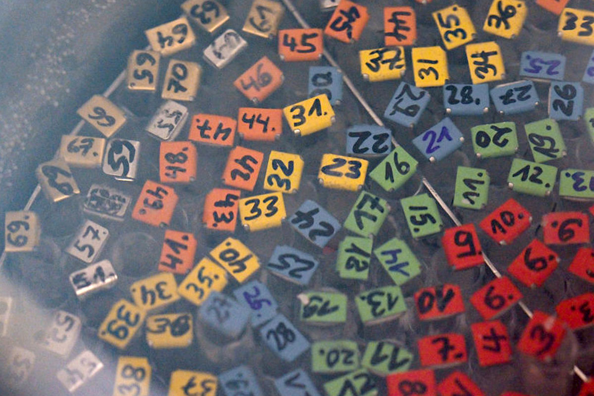 Multiple colored squares covered in numbers fill a plate