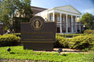 Mississippi University for Women campus sign