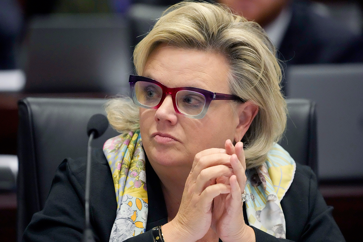 Mississippi state Sen. Nicole Boyd, R-Oxford, listens to a discussion during a Joint Legislative Budget Committee meeting