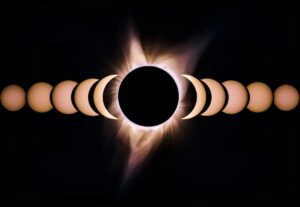 Time-lapse view of a solar eclipse