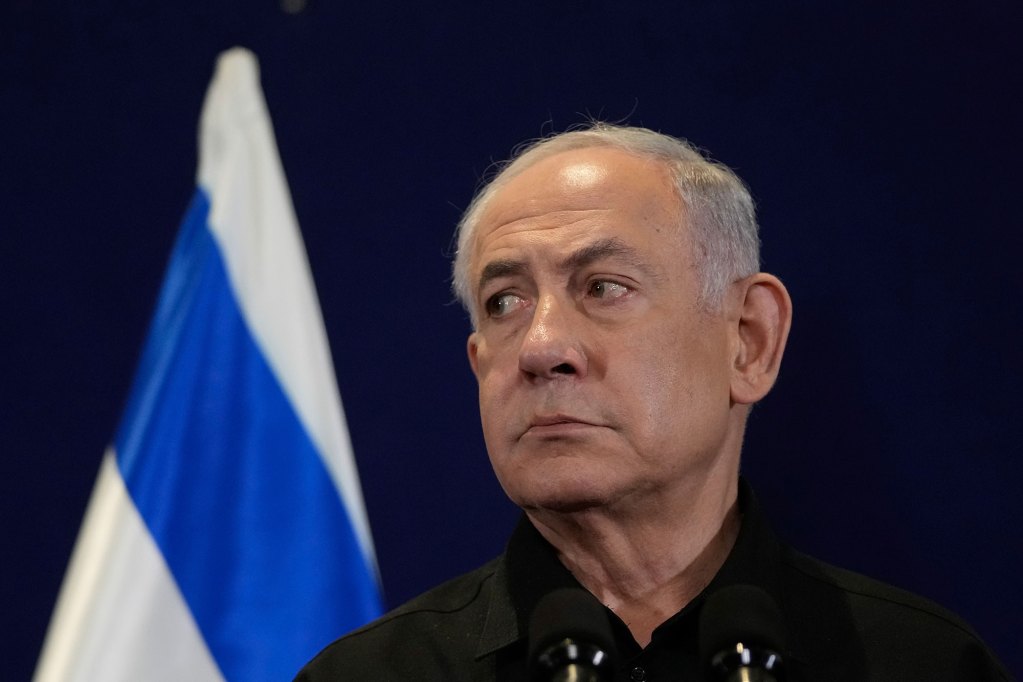 Closeup of Israeli Prime Minister Benjamin Netanyahu