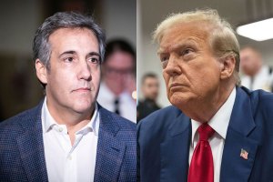 Side-by-side with Cohen (left) and Trump (right)