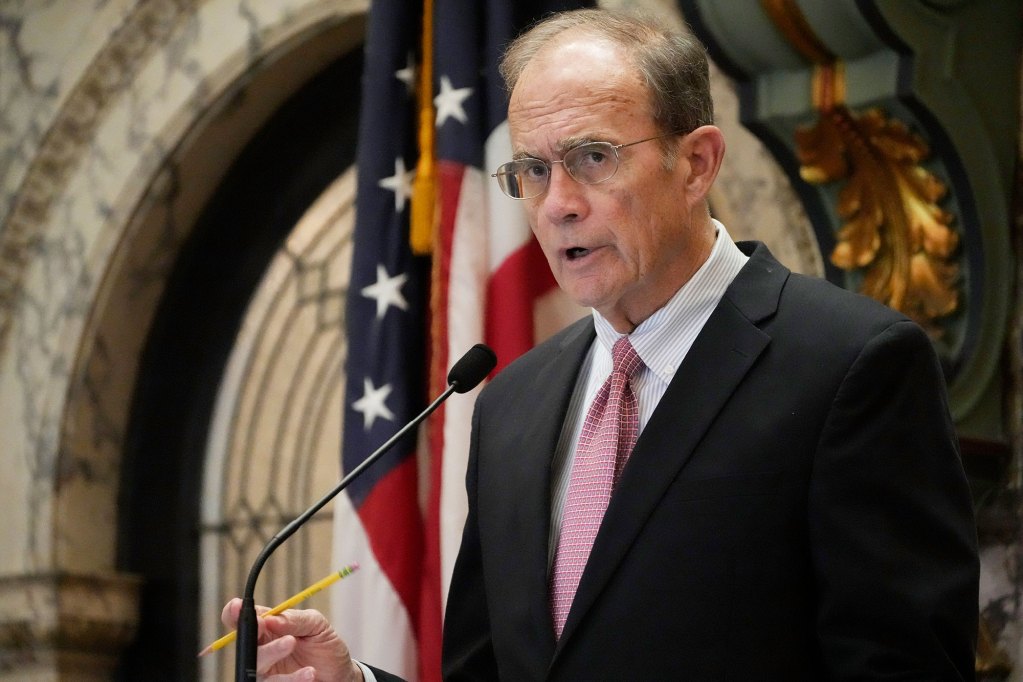 Lt. Gov. Delbert Hosemann calls on the next bill to be brought before the body in the Senate chamber