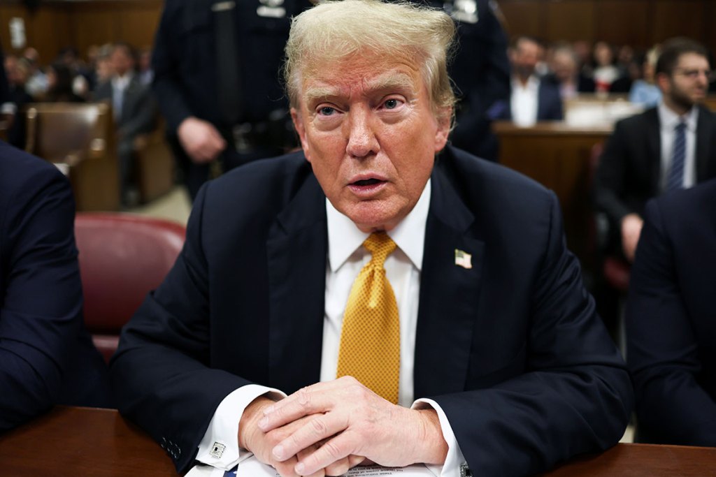Former President Donald Trump appears at Manhattan criminal court
