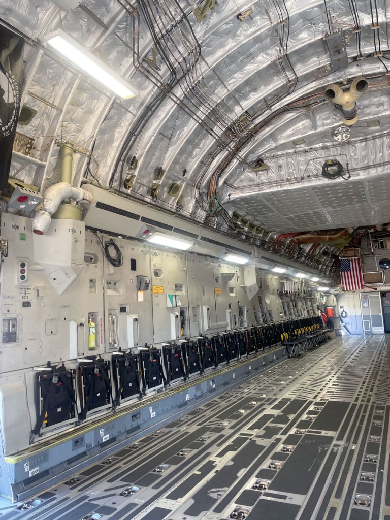 Interior view of an airplane