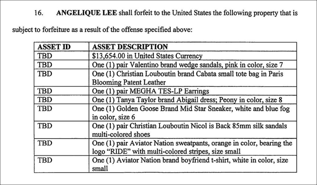 Angelique Lee Point 16 indictment