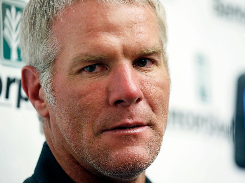Closeup of Brett Favre's face