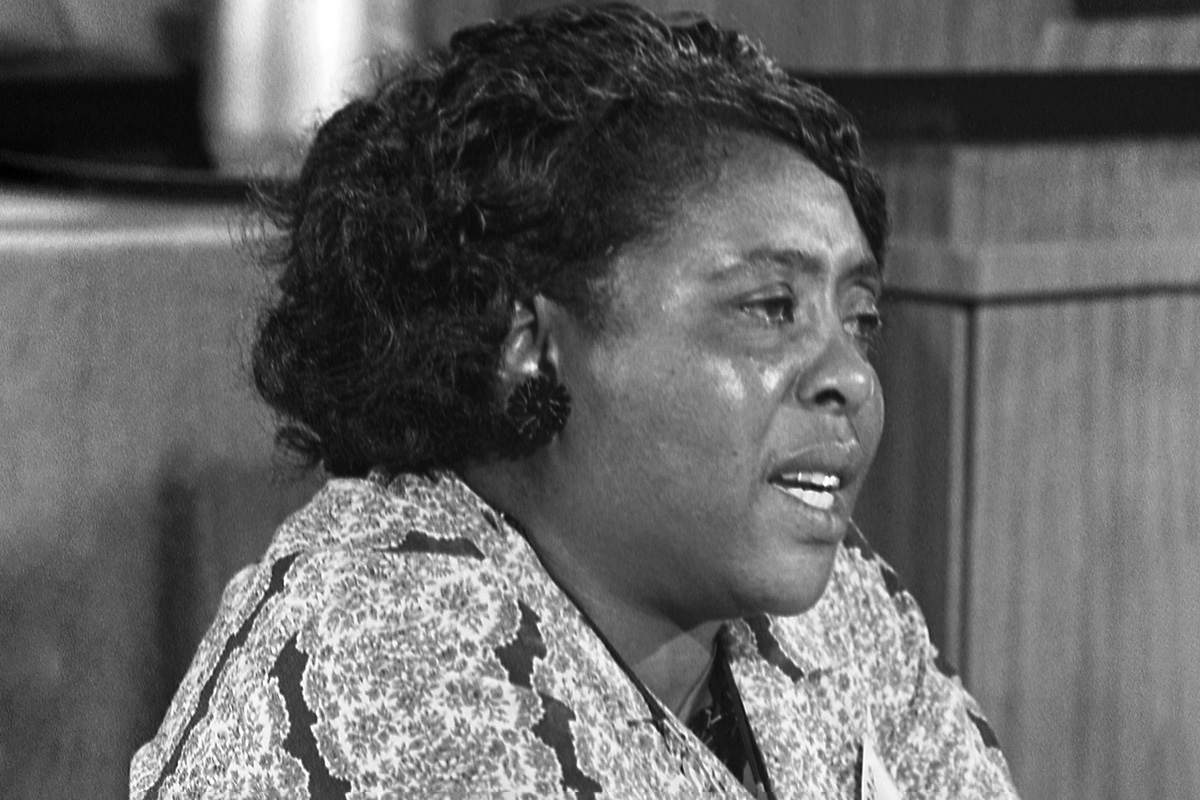 Fannie Lou Hamer, American civil rights leader, at the Democratic National Convention, Atlantic City, New Jersey, August 1964