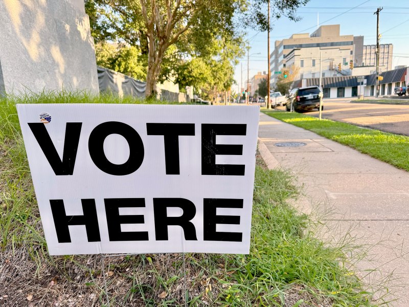 Sign that read Vote Here