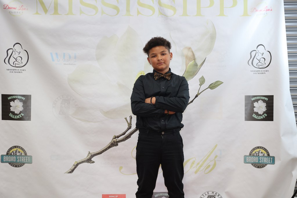 Young man at a Mississippi film showing.