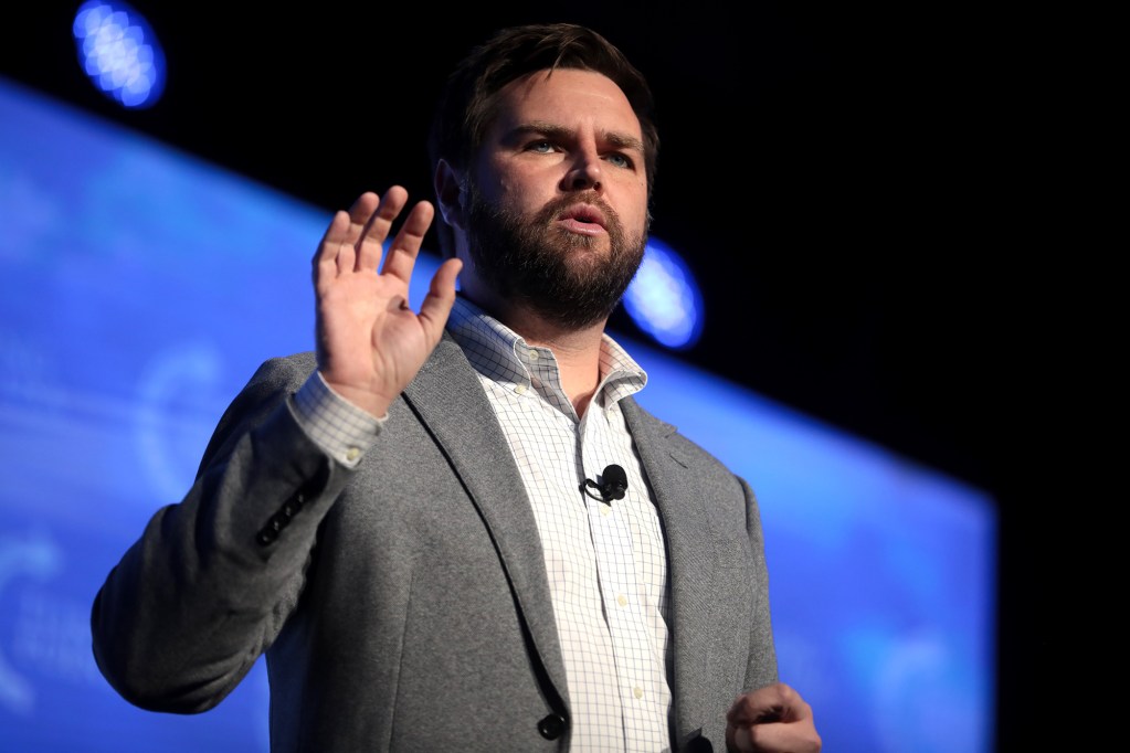 JD Vance speaks at a conference in Arizona in 2021.