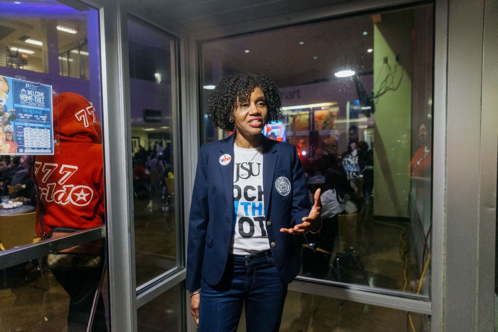 First Lady LaToya Redd Thompson of Jackson State University inside JSU's student center