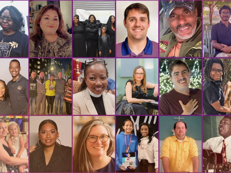 A grid of 18 people