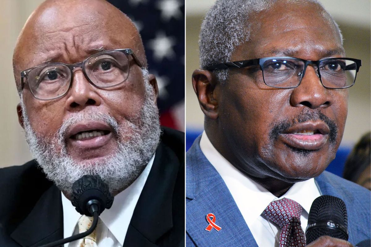 Side by side image of two different men in suits and wearing glasses