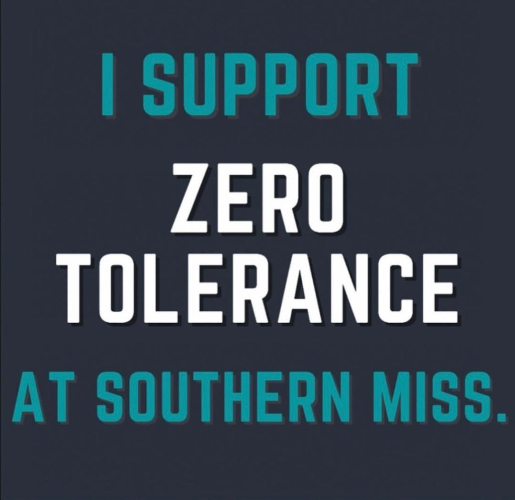 Zero tolerance flyer by a Southern Miss student
