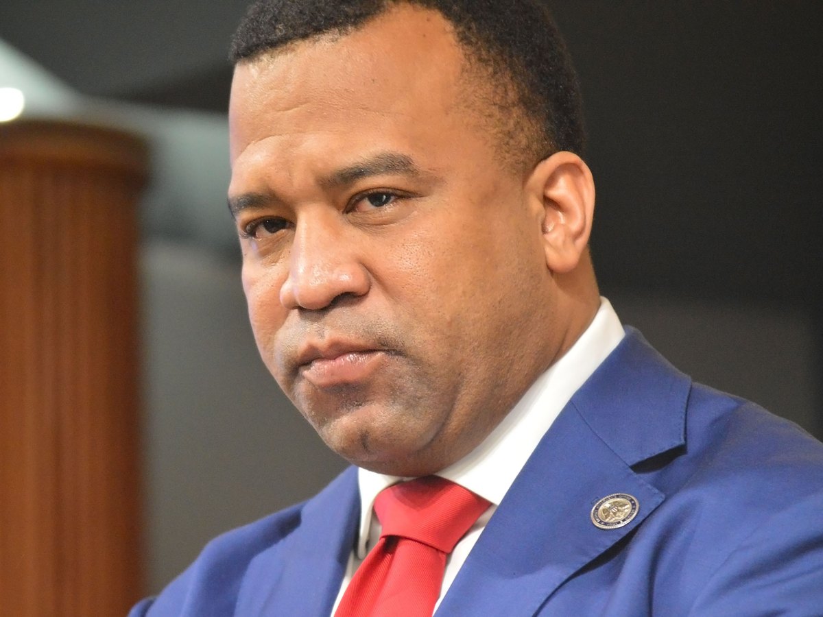 Closeup of Jody Owens inside at a press conference
