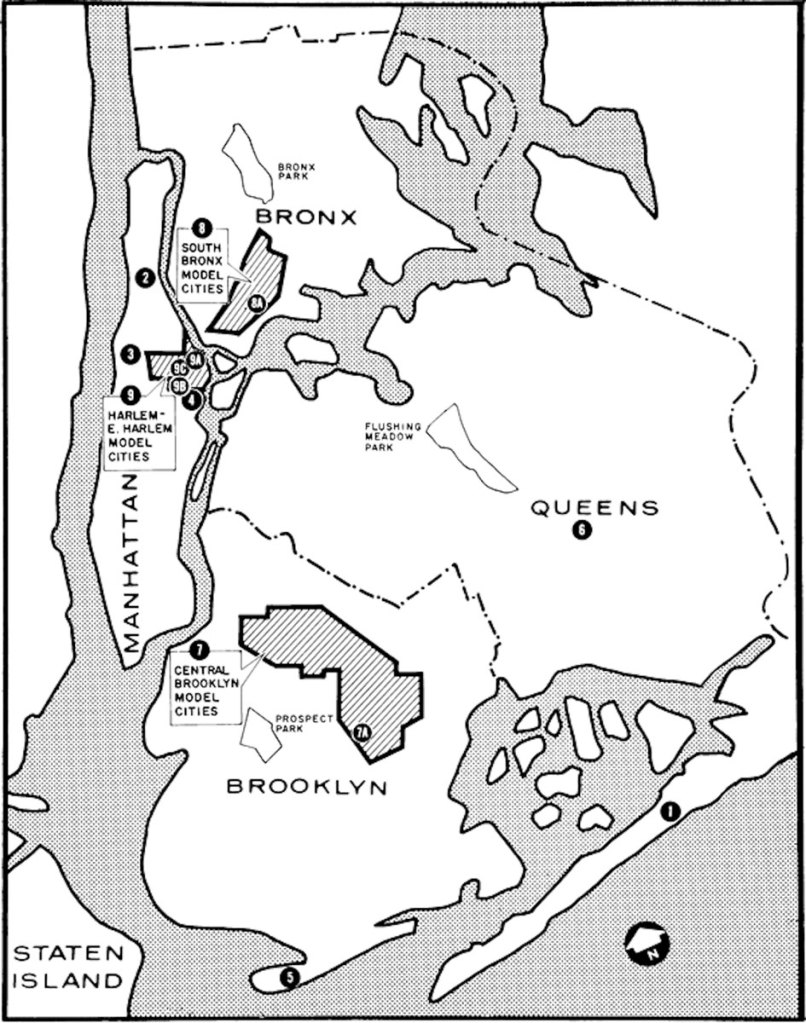 A simple map of New York neighborhoods in 1968