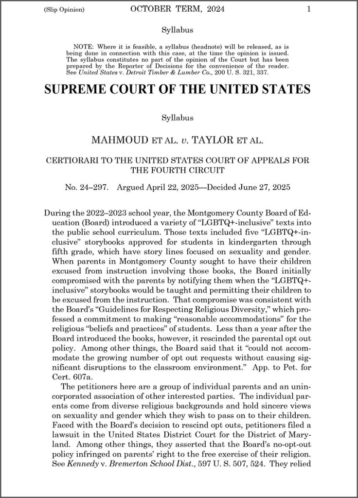 MAHMOUD ET AL. v. TAYLOR ET AL.