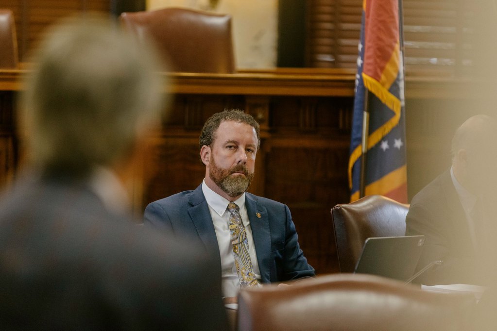 Closeup of David Parker in the Senate