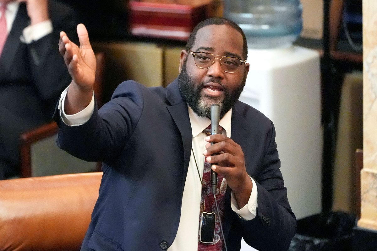 A man speaks at the senate