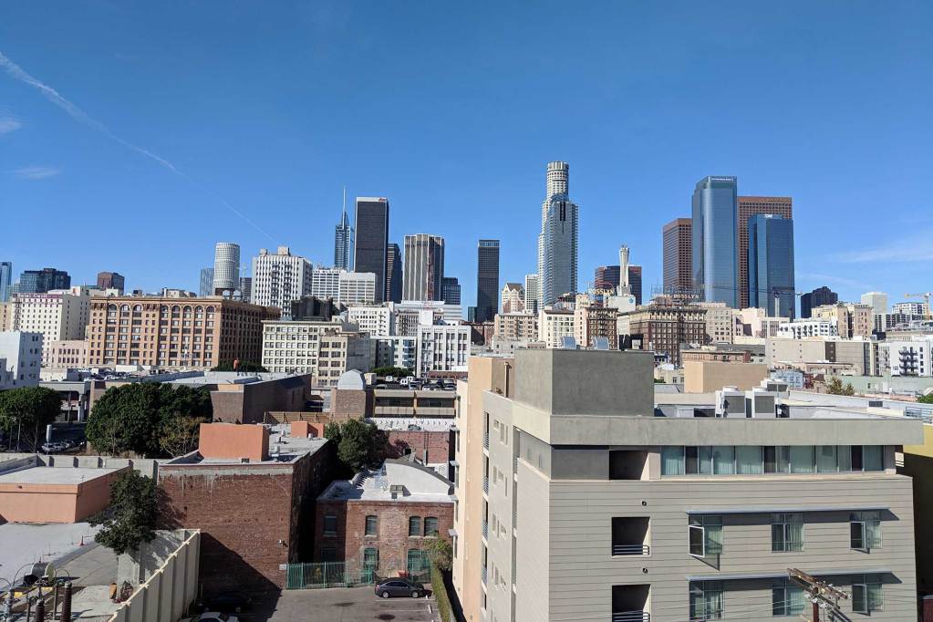 The skyline of downtown Los Angeles