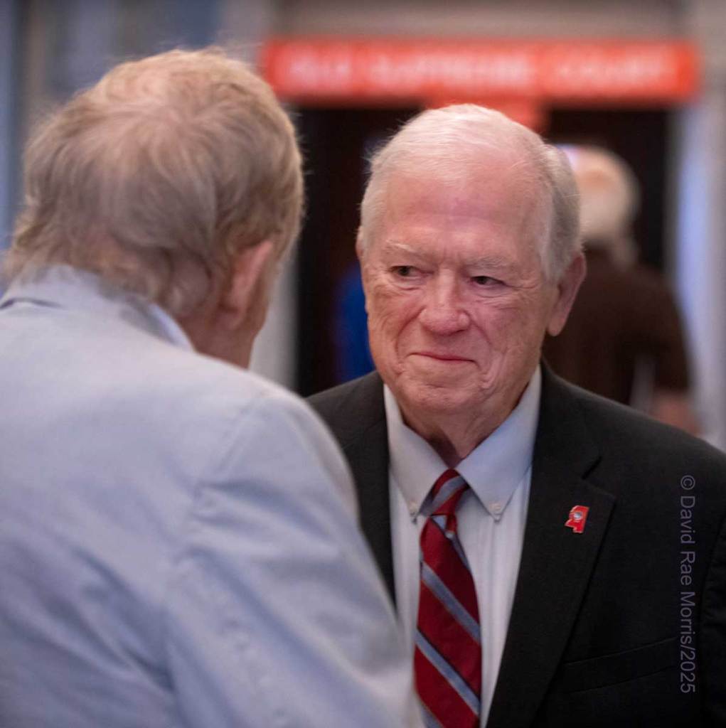 Haley Barbour is seen talking to another man