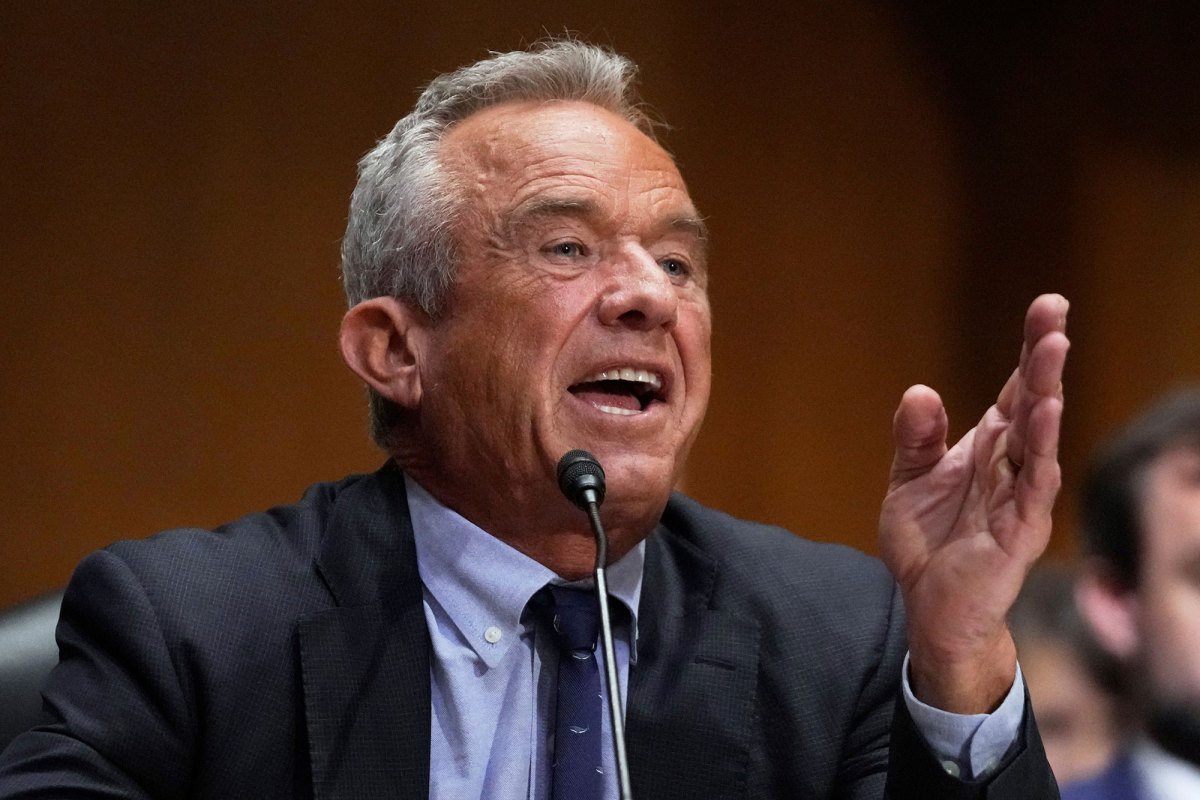 A closeup of Robert F. Kennedy Jr. speaking at a committee hearing
