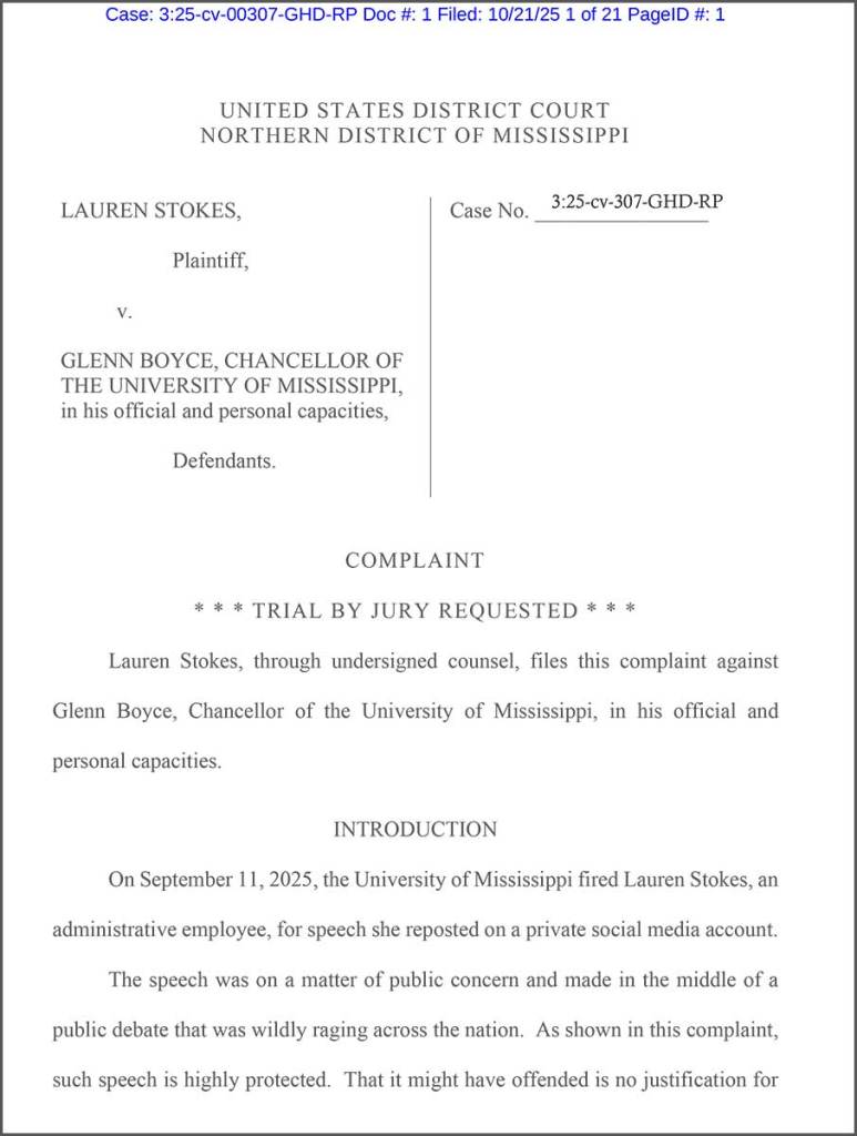 Lauren Stokes' lawsuit