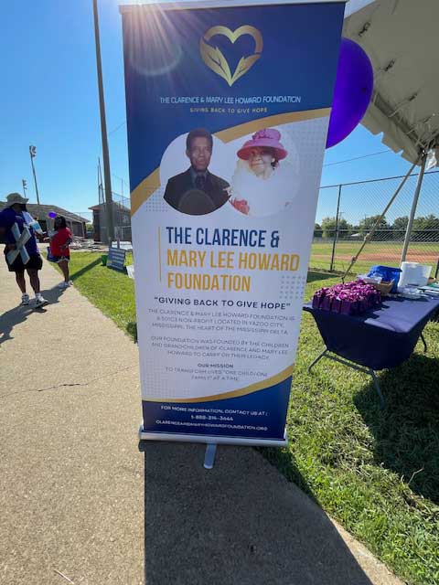 An outside banner that reads 'The Clarence & Mary Lee Howard Foundation'