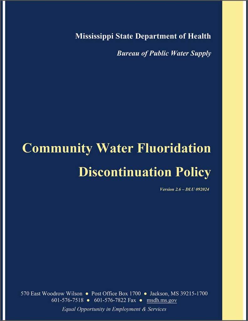 Community Water Fluoridation Discontinuation Policy
