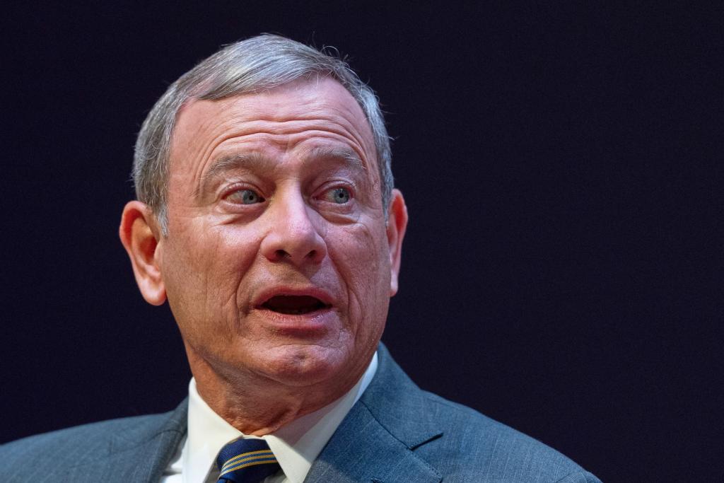 A close up of John Roberts speaking