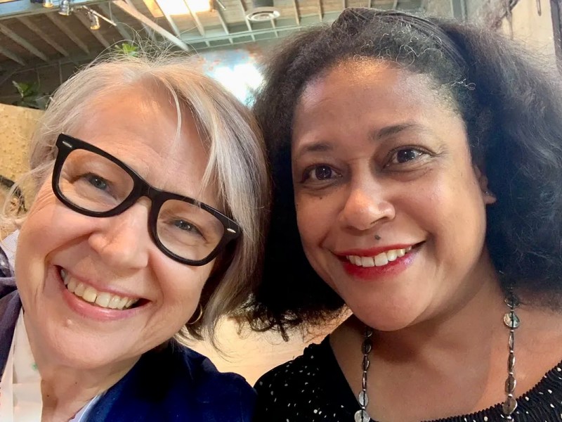 Donna Ladd and Kimberly Griffin lean together for a selfie