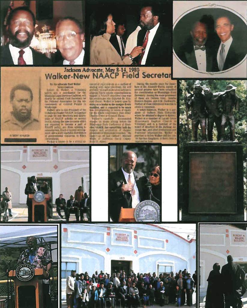 A collage of photos showing Michael Walker in his life