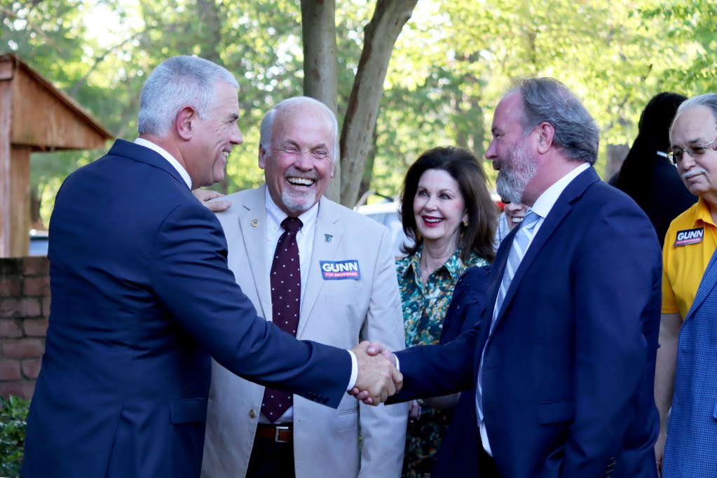 Philip Gunn speaks to supporters at an outside event