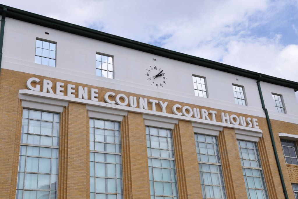 The Greene County Courthouse in Leakesville.