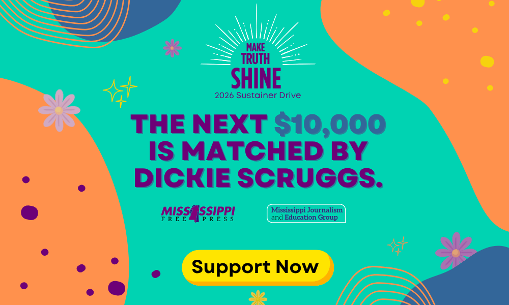 The next $10,000 is matched by Dickie Scruggs.